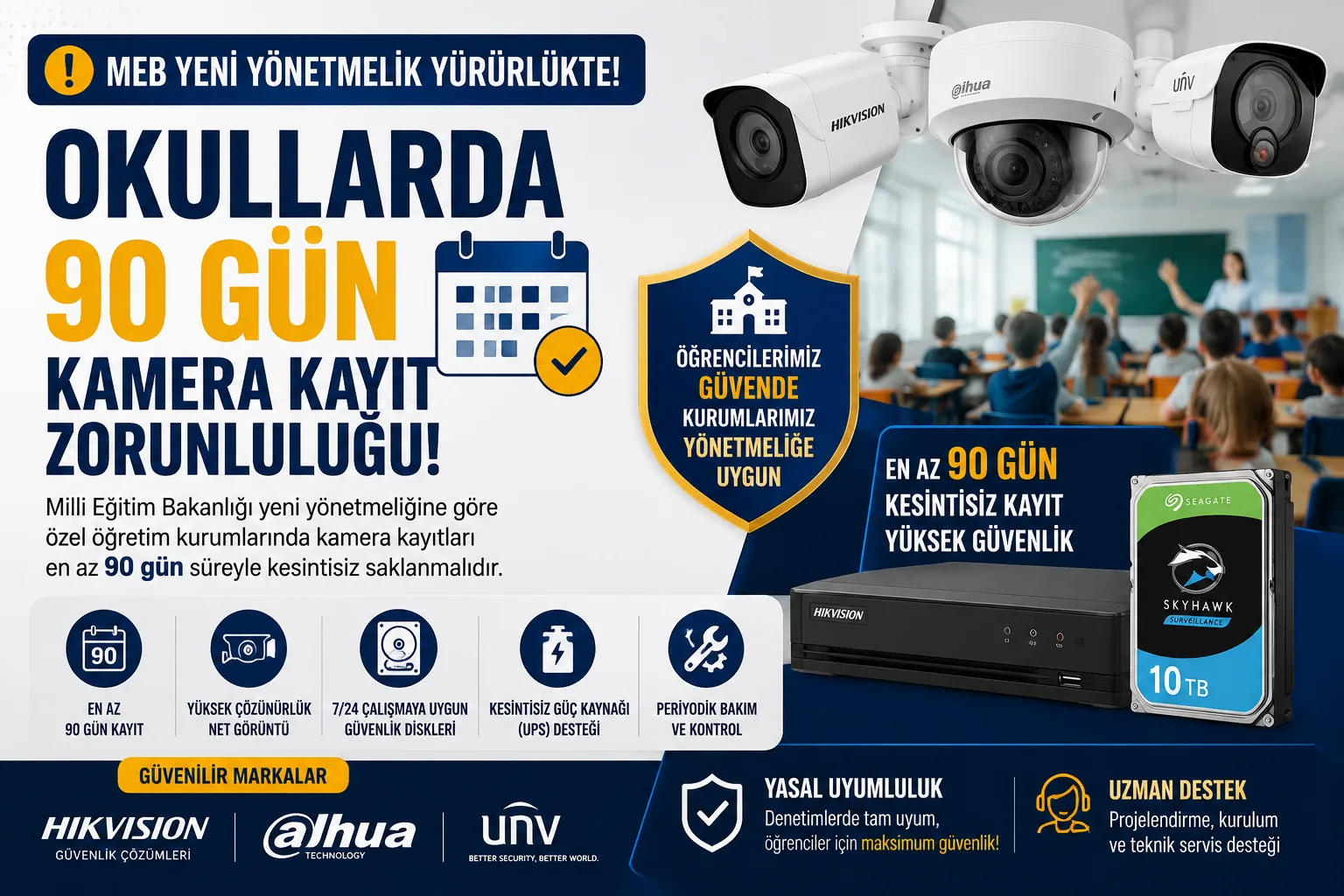 MEB Özel Okul ve Kurslarda Kamera Kayıt Süresi Yönetmeliği (Yeni 90 Gün Şartı)