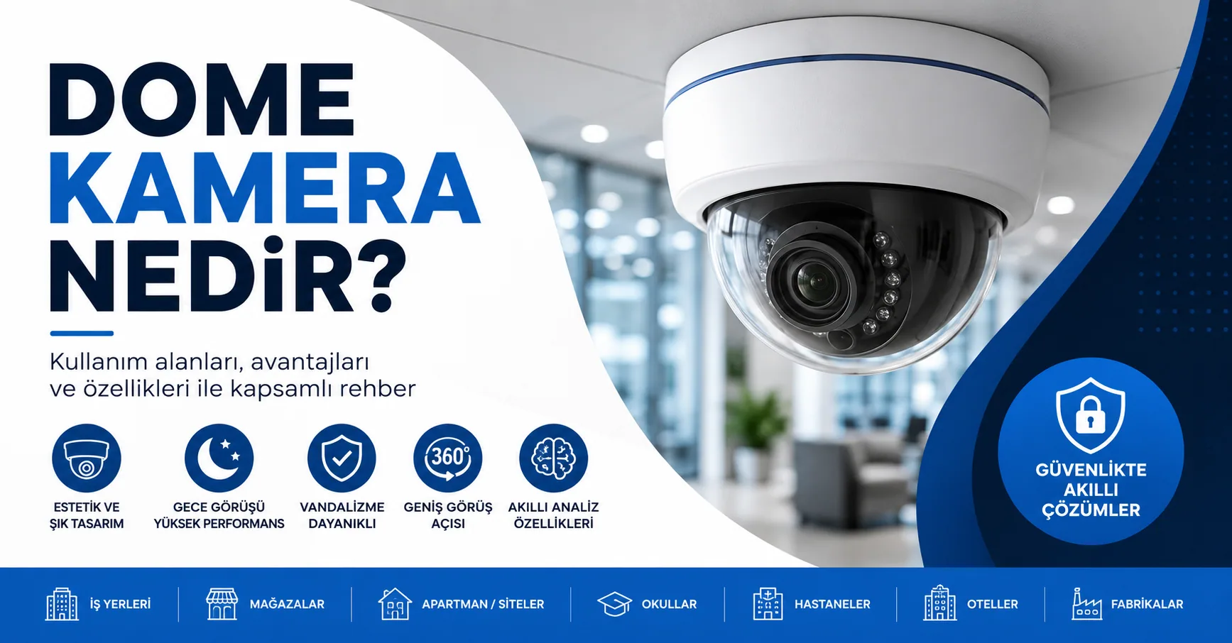 Dome Kamera Nedir? Kullanım Alanları, Avantajları ve Özellikleri