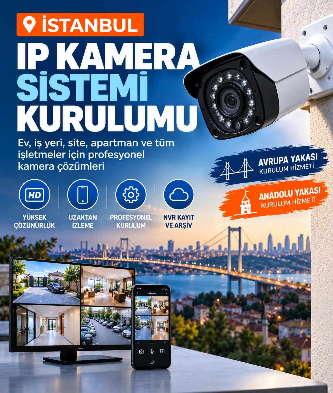İstanbul IP Kamera Sistemi Kurulumu